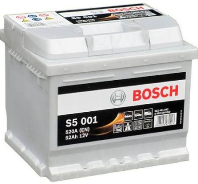 Акумулятор bosch silver s5 52 ah 520a фото №1