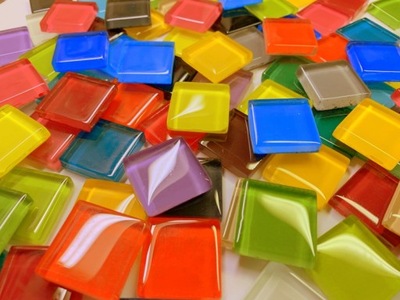 Mozaika szklana kolorowa 1,1kg około 110 kostek