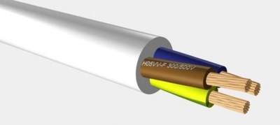 Przewód kabel giętki linka OMY 3x1,5 biały