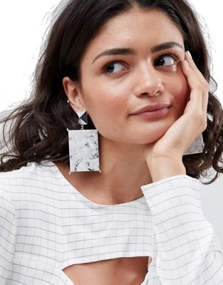 ASOS KOLCZYKI PROSTOKĄTNE DUŻE