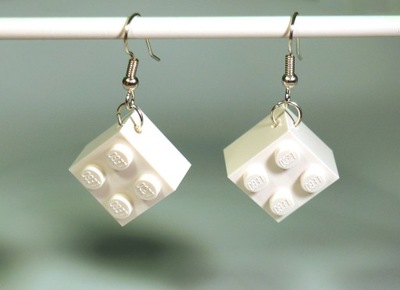 Kolczyki z LEGO - Białe