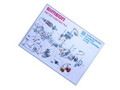 PLAKAT SCHEMAT DE MOTEUR MOTEUR SIMSON S51 50X70CM - milautoparts-fr.ukrlive.com