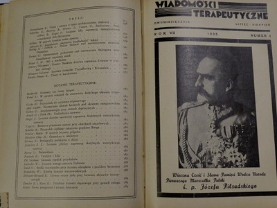 WIADOMOŚCI TERAPEUTYCZNE MEDYCYNA WSPÓŁCZESNA 1935 PIŁSUDSKI ZGON