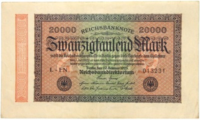 Niemcy - BANKNOT - 20000 Marek 1923