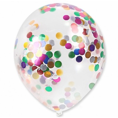 Balon przezroczysty konfetti kolorowe