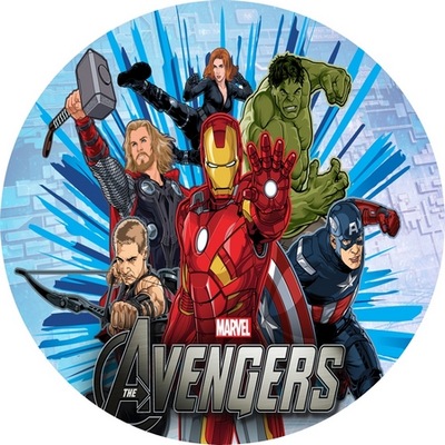 GRUBY OPŁATEK PREMIUM NA TORT AVENGERS MARVEL 20cm
