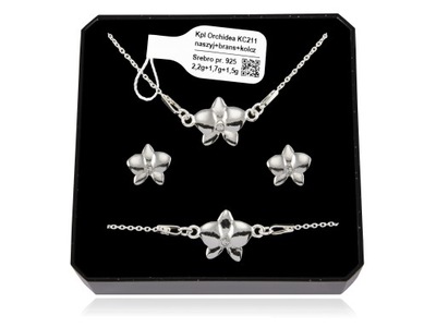 Orchidea komplet biżuterii srebrnej z el Swarovski