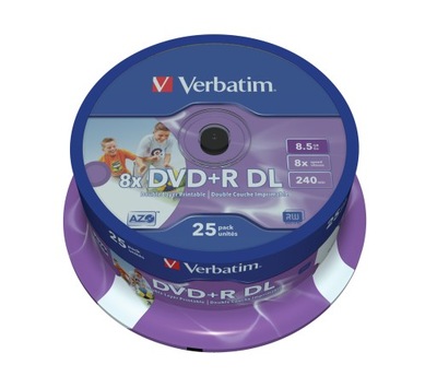 VERBATIM DVD+R DL Printable 8,5GB 8x cake 50 sztuk