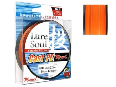 Porządna Japońska Plecionka MOMOI Lure Soul CAST P.E. 0,23mm/150m POMARAŃCZ