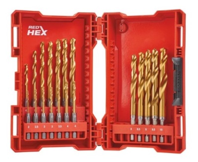 MILWAUKEE bit NASTAVENÝ KOVU HSS-G HEX ČERVENÁ 19szt