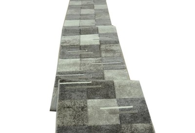 CHODNIK DYWANOWY RUMBA 80cm szer. BEŻ KWADRATY