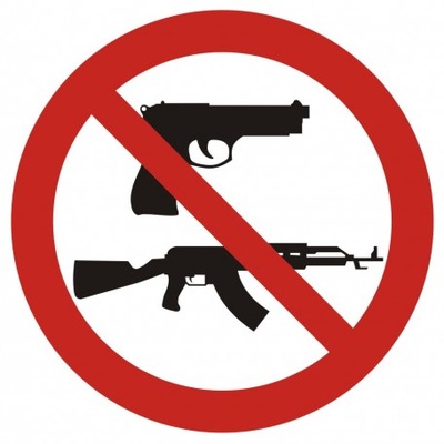 Zakaz noszenia broni FOLIA naklejka 10x10
