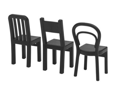 IKEA FJANTIG wieszak ścienny krzesełka 3szt kpl
