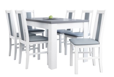 stół 80/140 do 180 + 6 krzeseł wybór kolorystyki