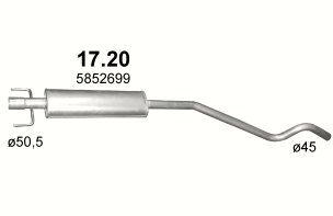 SILENCER CENTRAL OPEL ASTRA 17.20 - milautoparts-fr.ukrlive.com