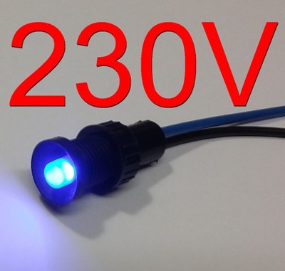 Kontrolka LED niebieska 230V AC