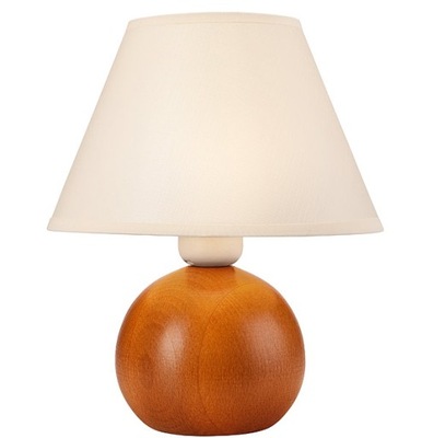 LAMPKA NOCNA DREWNIANA KULA CALVADOS Z ABAŻUREM