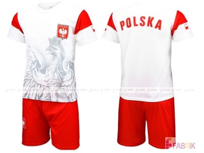 ORZEŁ POLSKA strój sportowy komplet piłkarski r128