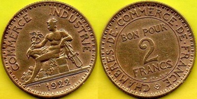 Francja 2 Franc 1922 r.