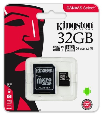 KINGSTON KARTA PAMIĘCI MICRO SD 32 GB CLASS 10 UHS