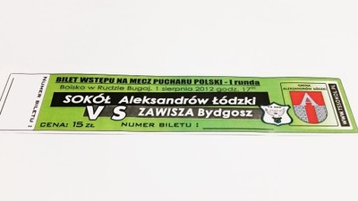 bilet SOKÓŁ Aleksandrów - ZAWISZA Bydgoszcz 2012
