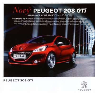 PEUGEOT 208 GTI PROSPEKT MODELO 2014 PRZEDPREMIERA  