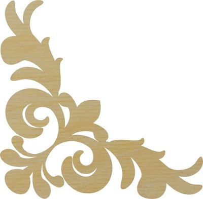 Drewniany decor dekor narożny 7 ze sklejki 10cm
