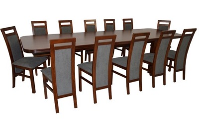 DUŻY ZESTAW stół rozkładany 100/200/300 12 krzeseł