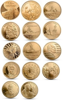 2 zł(2013)- Zestaw wszystkich 14 monet z 2013 roku