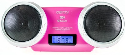 BLUETOOTH REPRODUKTOR DIGITÁLNE RÁDIO FM USB AUX DISPLEJ LCD 5W RUŽOVÝ