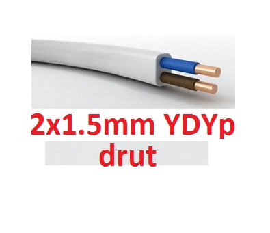 PRZEWÓD KABEL SIECIOWY PRĄDOWY 230V 2x1,5mm YDYp