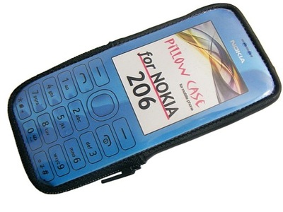 Etui Pillow Case satyna na zamek do Nokia 206 Asha czarny Pokrowiec Obudowa