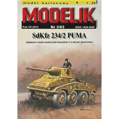 Modelik 3/03 - Sam. pancerny SdKfz 234/2 PUMA 1:25