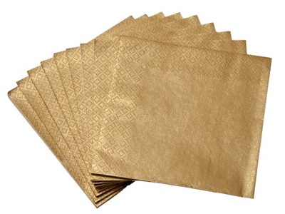 SERWETKI papierowe Złote z połyskiem 33x33cm 20szt
