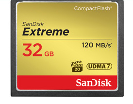 Карта памяти SanDisk Extreme CompactFlash 32 ГБ, 120 МБ/с