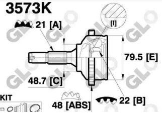 НАРУЖНЫЙ ШРУС PEUGEOT 206 1.1 1.4 1.6 8V ABS бензин 21x22 фрезы