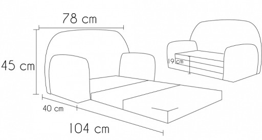 Детский мини-диван, диван-кровать принцессы