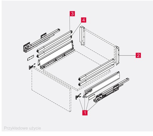 REJS DRAWER CB HIGH H-204 L-500 + КОЛЬЦО KW2