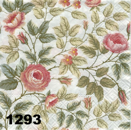 Салфетки для декупажа - 2 шт - Розы - № 1293.
