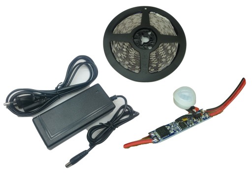 ZESTAW taśma 600 LED 5m ciepły / zimny PIR + zasil