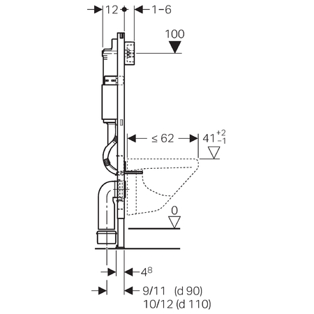 Каркас Geberit для унитаза и биде DUOFIX BASIC