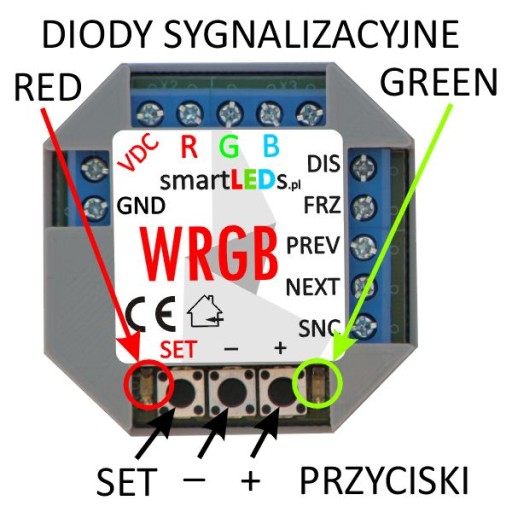 Sterownik RGB płynnej zmiany kolorów podtynkowy konfigurator smartLEDs WRGB
