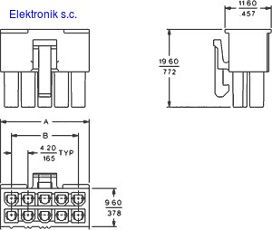 Wtyk złącze Mini-Fit MOLEX 2x5 żeńskie x5szt