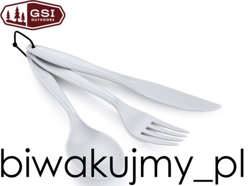 Zestaw sztućców biwakowych 3 PC Ring Cutlery Set biały GSI Outdoors