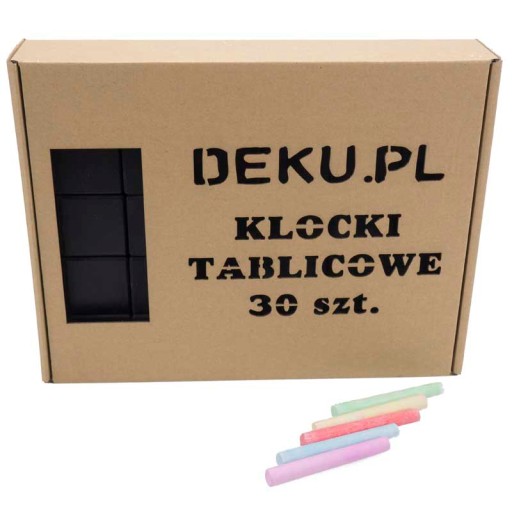 Deku - Klocki tablicowe drewniane 30 szt. 4x4x4 cm
