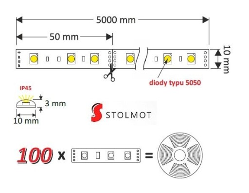 300 светодиодных полосок RGB IP45 из силикона 5050 5м