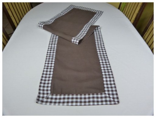 Szarfa serweta bieżnik 40x170 brązowy lamówka