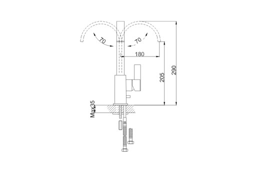 DEXAME QB140D KOHLMAN кухонный смеситель