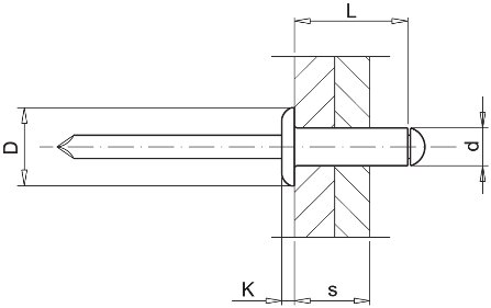 Заклепки потайные заклепки окрашенные в черный цвет Al/St 4x14 10 шт.