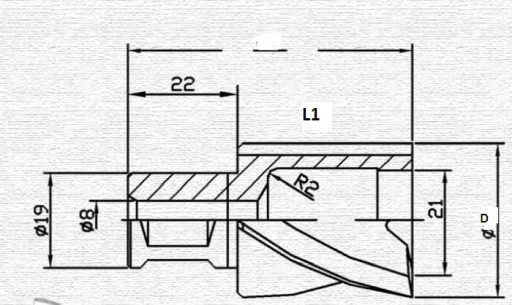 Трепанирующее сверло HSS M2 49х35мм фреза